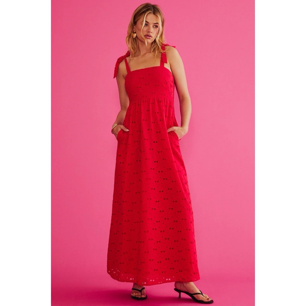 Beach Riot Charlotte Dress Cherry Eyelet - Picture 3 of 4
